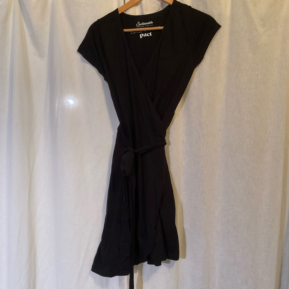 PACT Wrap Dress XS organic cotton, little black dress